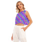 Electric Star Wave Indigo Purple Sleeveless Relaxed Fit Crop Top