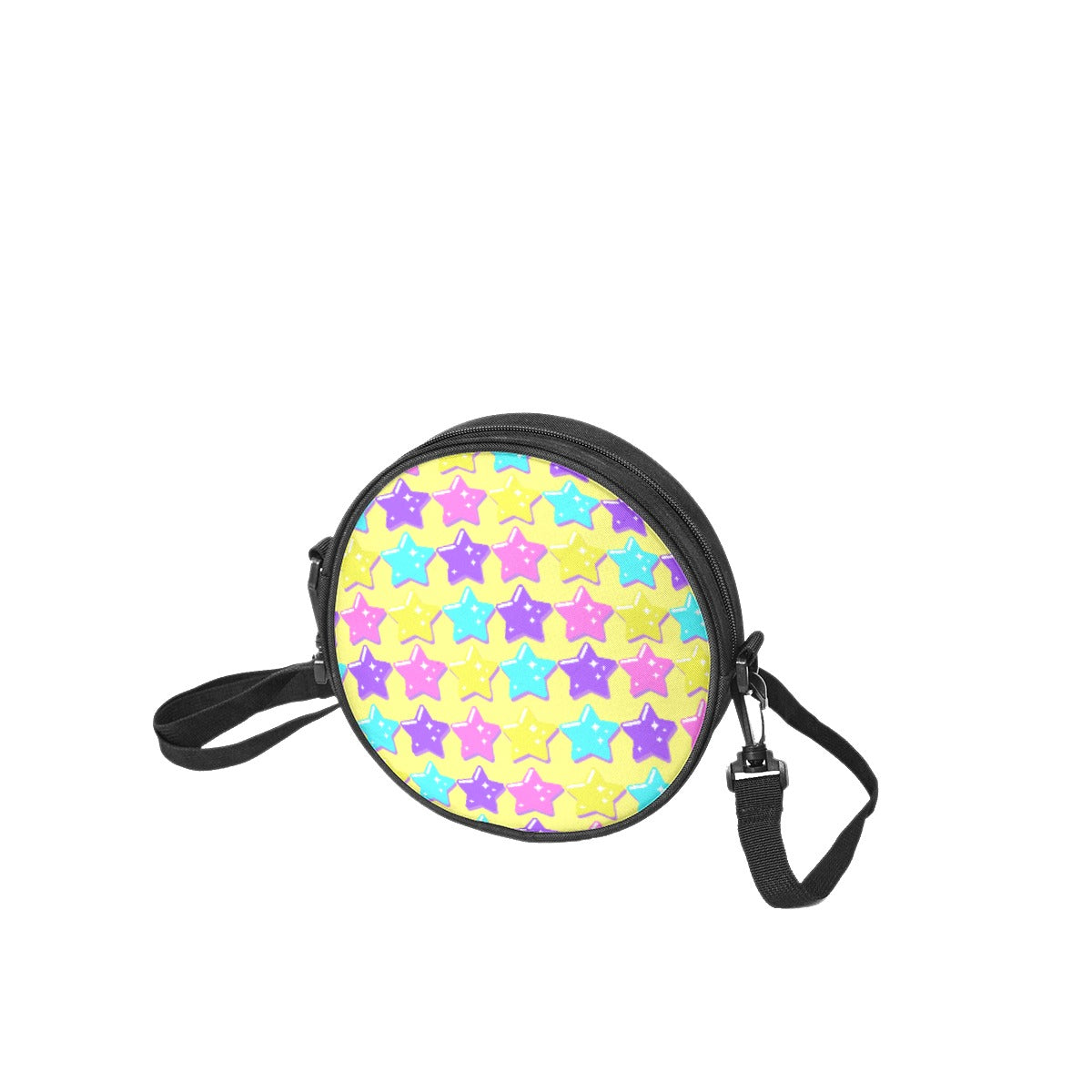 Electric Star Wave Yellow Circle Crossbody Bag