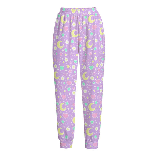 Magical Spring Women's High Waisted Polly Waffle Sweatpants (Purple)