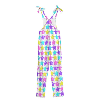 Electric Star Wave White Jumpsuit Overalls