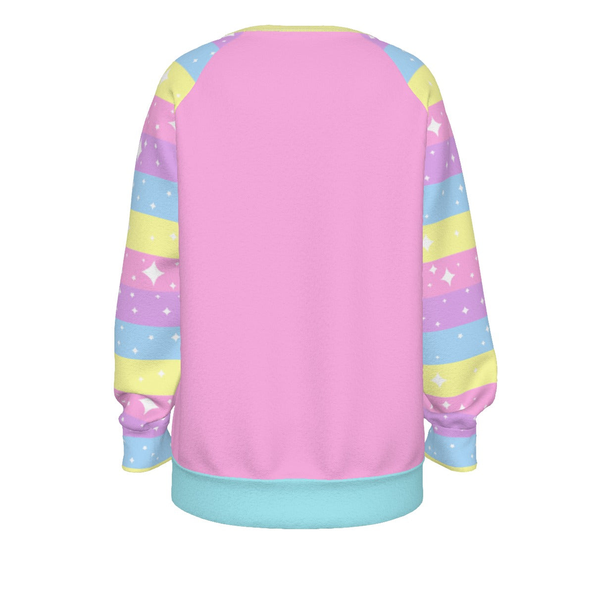 Happy Rainbow Cloud Pink Women's Raglan Sleeve Sweatshirt