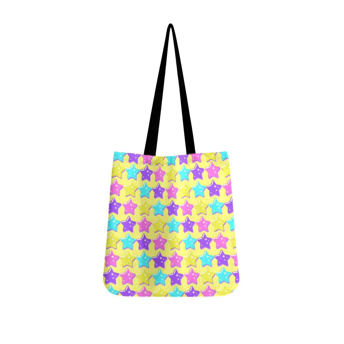 Electric Star Wave Yellow Canvas Tote Bag