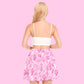 Candy Love Hearts (Pink Cutie) Women's Ruffled Mini Skirt