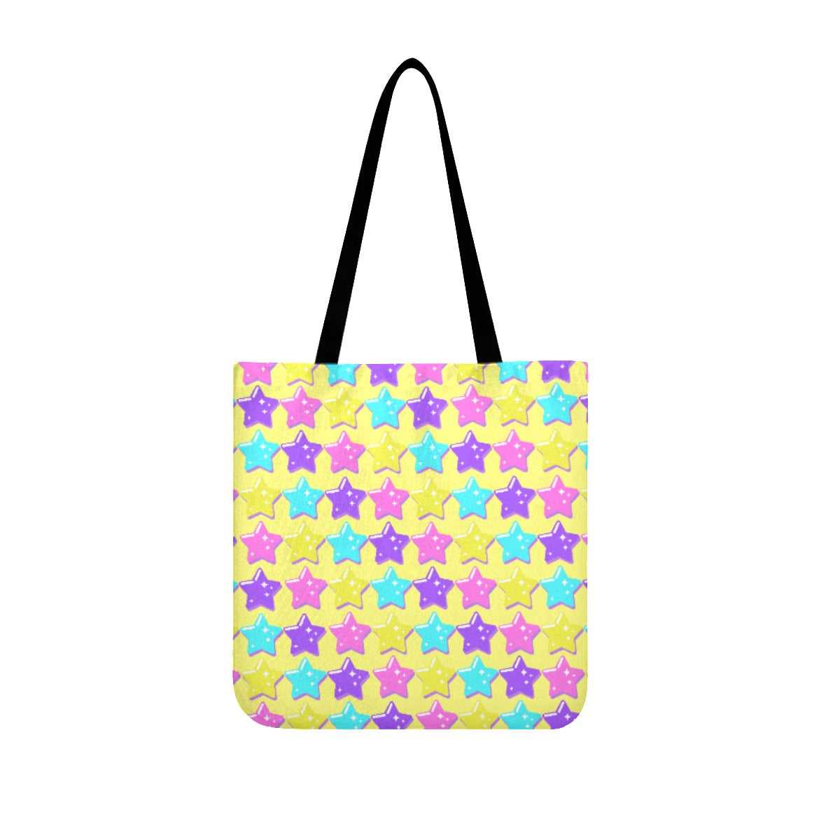 Electric Star Wave Yellow Canvas Tote Bag