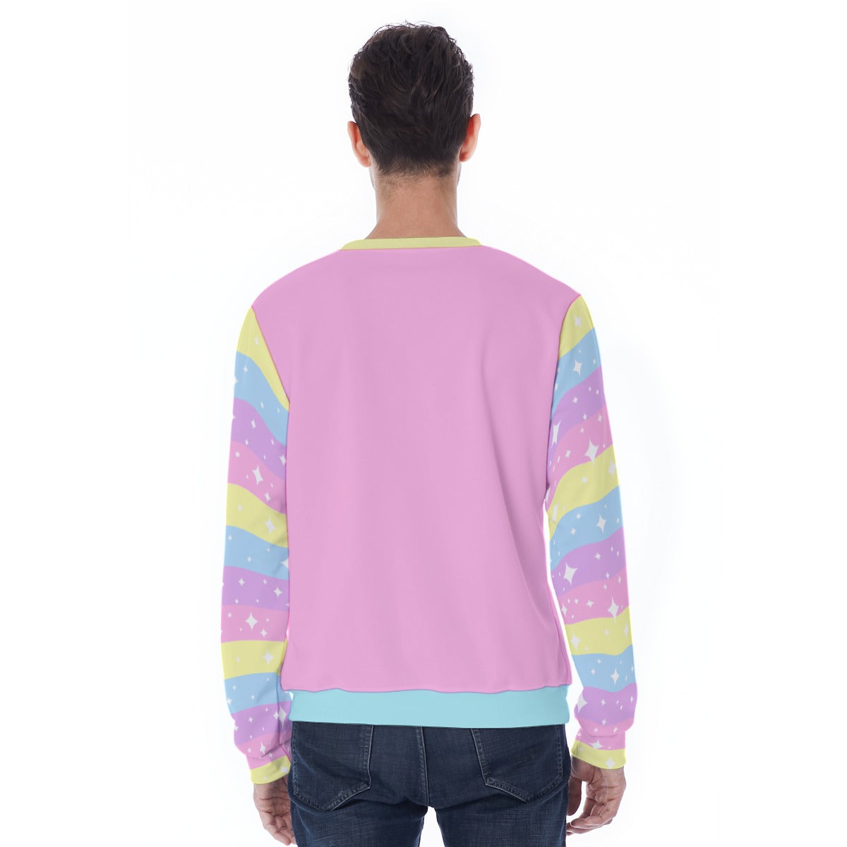 Happy Rainbow Cloud Pink Men's Sweatshirt