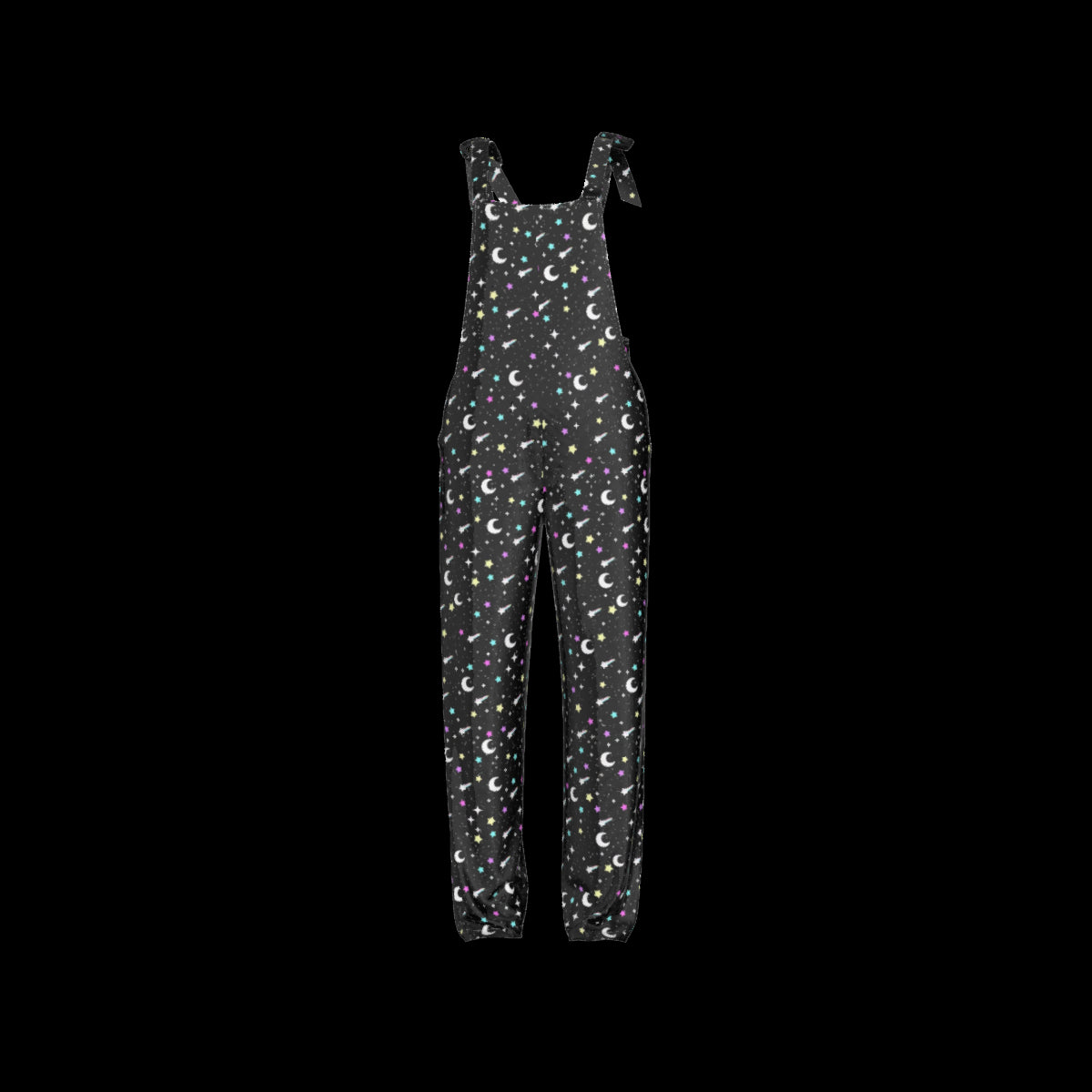 Starry Glitter Black Jumpsuit Overalls