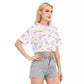 Starry Party White Cotton Crop Top