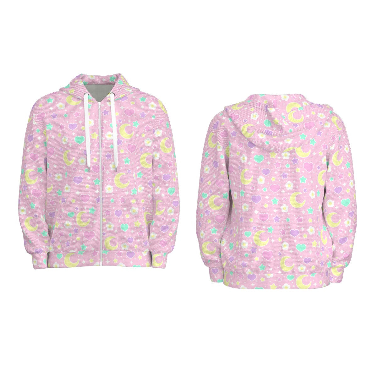 Magical Spring All-Over Print Unisex Zip Hoodie Sweatshirt (Pink)