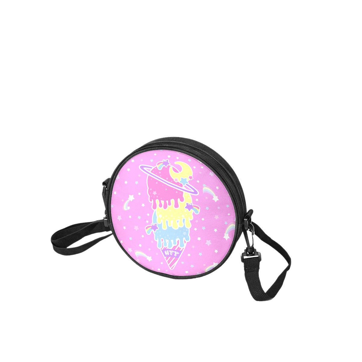Cosmic Ice Cream Pink Circle Crossbody Bag