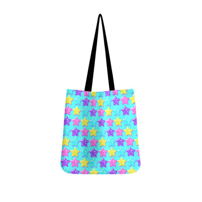 Electric Star Wave Blue Canvas Tote Bag
