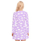 Dreamy Clouds Women's V-neck Long Sleeve Dress (Lilac)