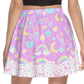 Pastel Party Lavender Mini Skater Skirt