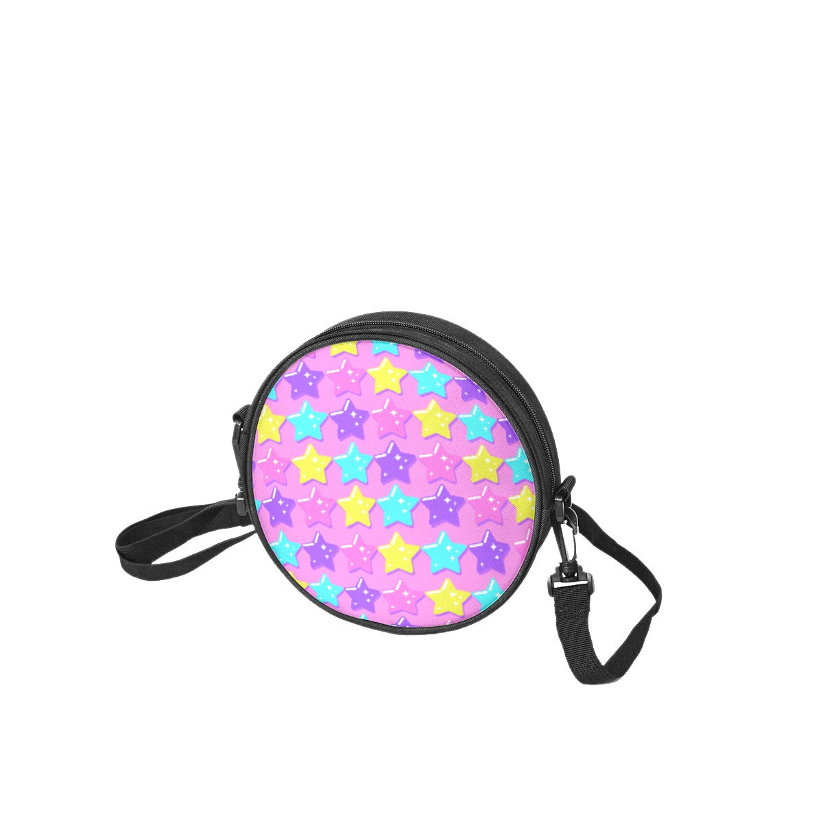 Electric Star Wave Pink Circle Crossbody Bag