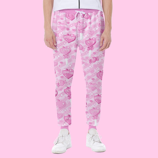 Candy Love Hearts (Pink Cutie) Men's Sweatpants