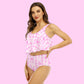Sparkle Sweets Women's High Waisted Ruffle Two Piece Bikini Swimsuit Set