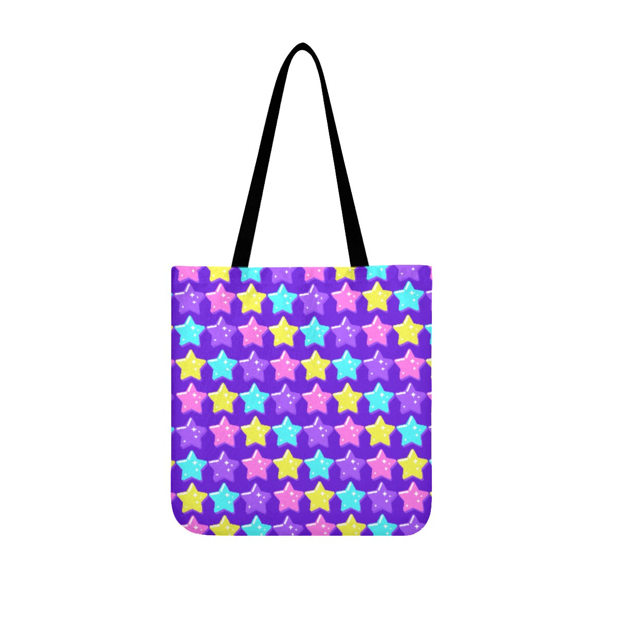 Electric Star Wave Indigo Purple Canvas Tote Bag
