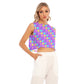 Electric Star Wave Purple Sleeveless Relaxed Fit Crop Top