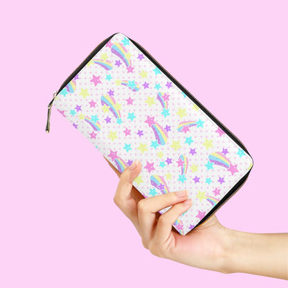 Starry Party White Zipper Wallet
