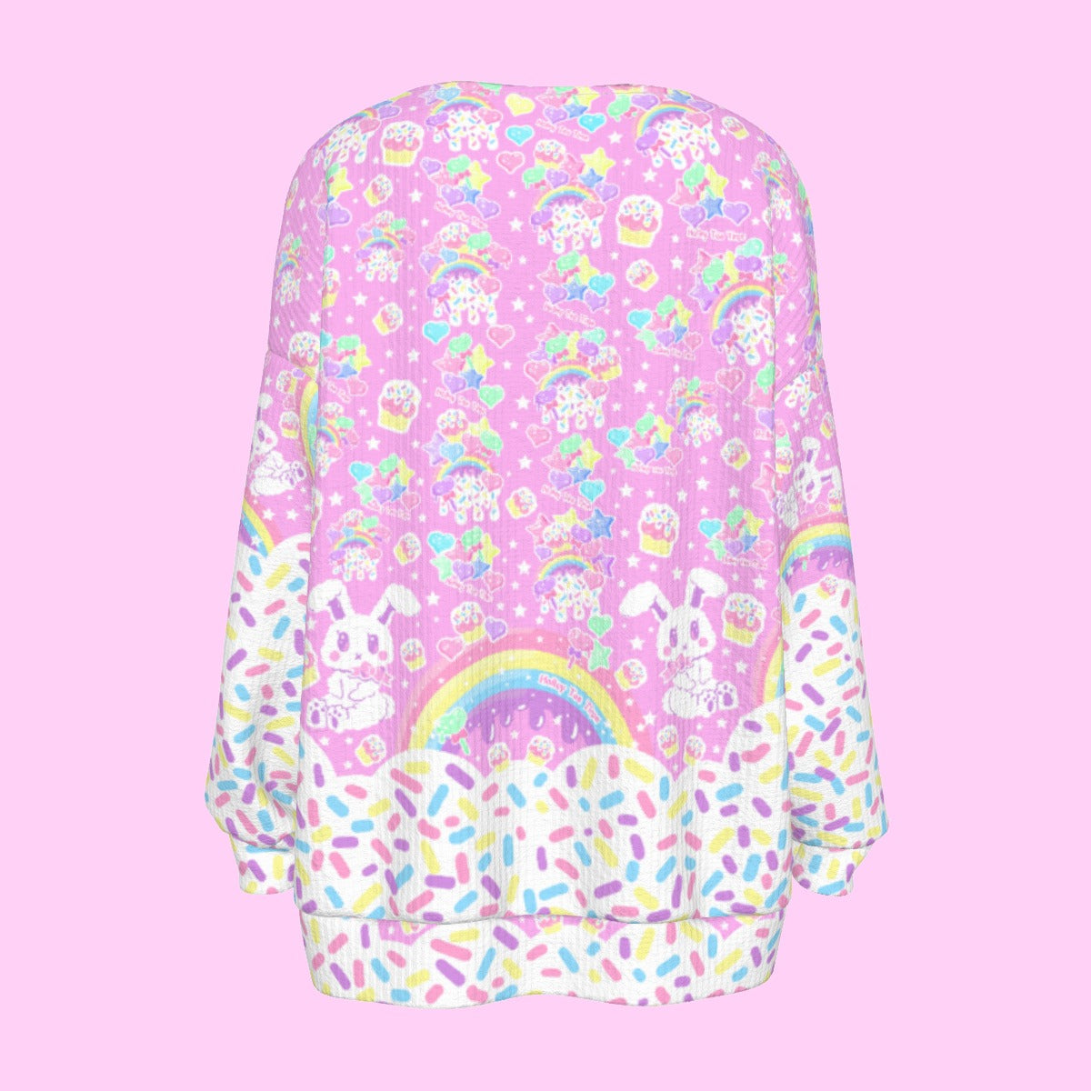 Rainbow Sweets Pink Open Front Cardigan