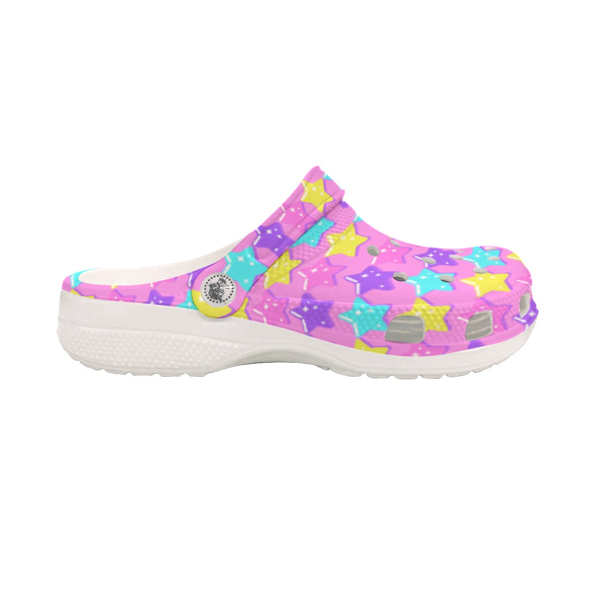 Electric Star Wave Pink Classic Clogs Women's Shoes