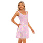 Magical Spring Pink Women's Skater Dress With Pockets