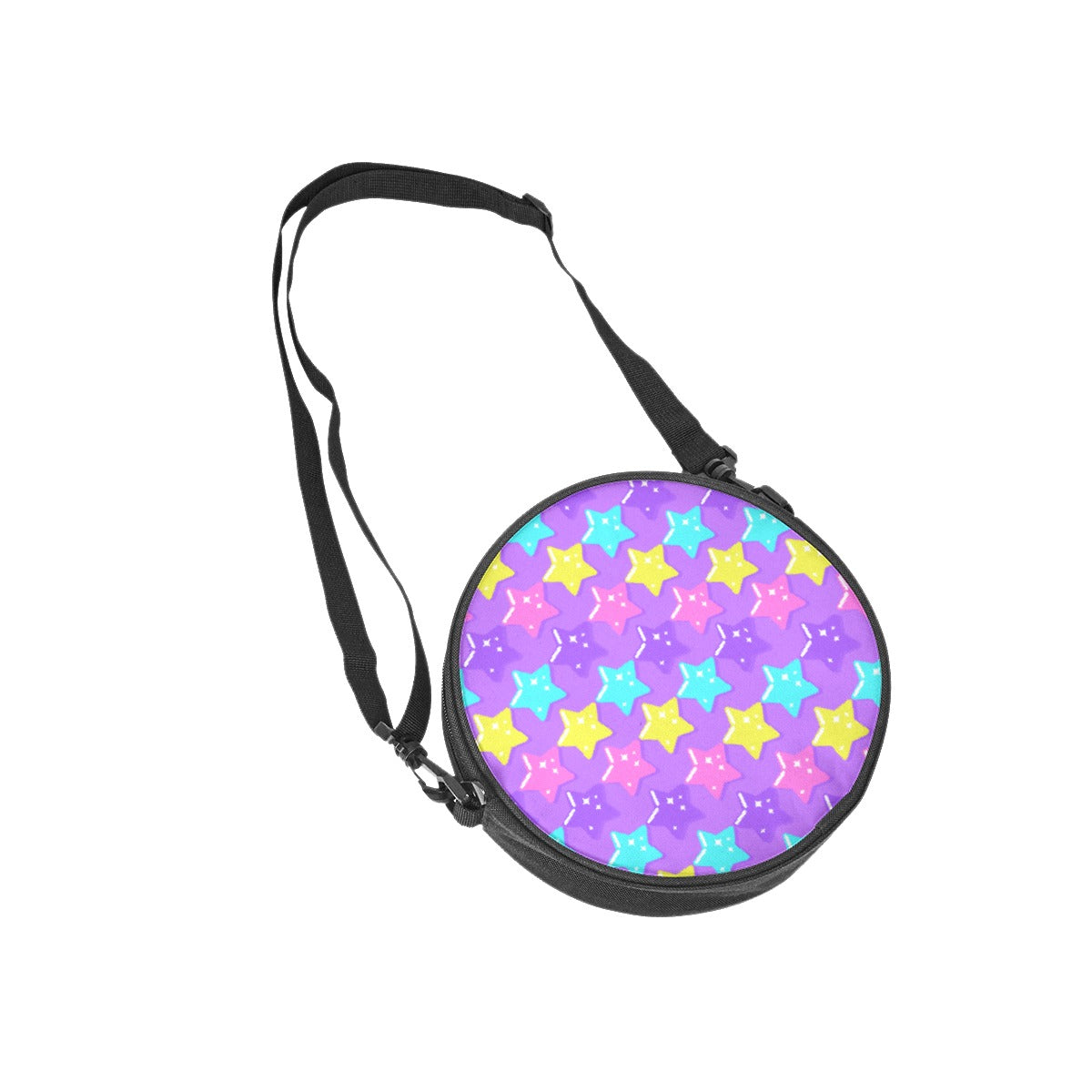 Electric Star Wave Purple Circle Crossbody Bag