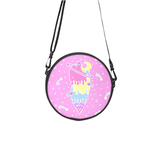 Cosmic Ice Cream Pink Circle Crossbody Bag