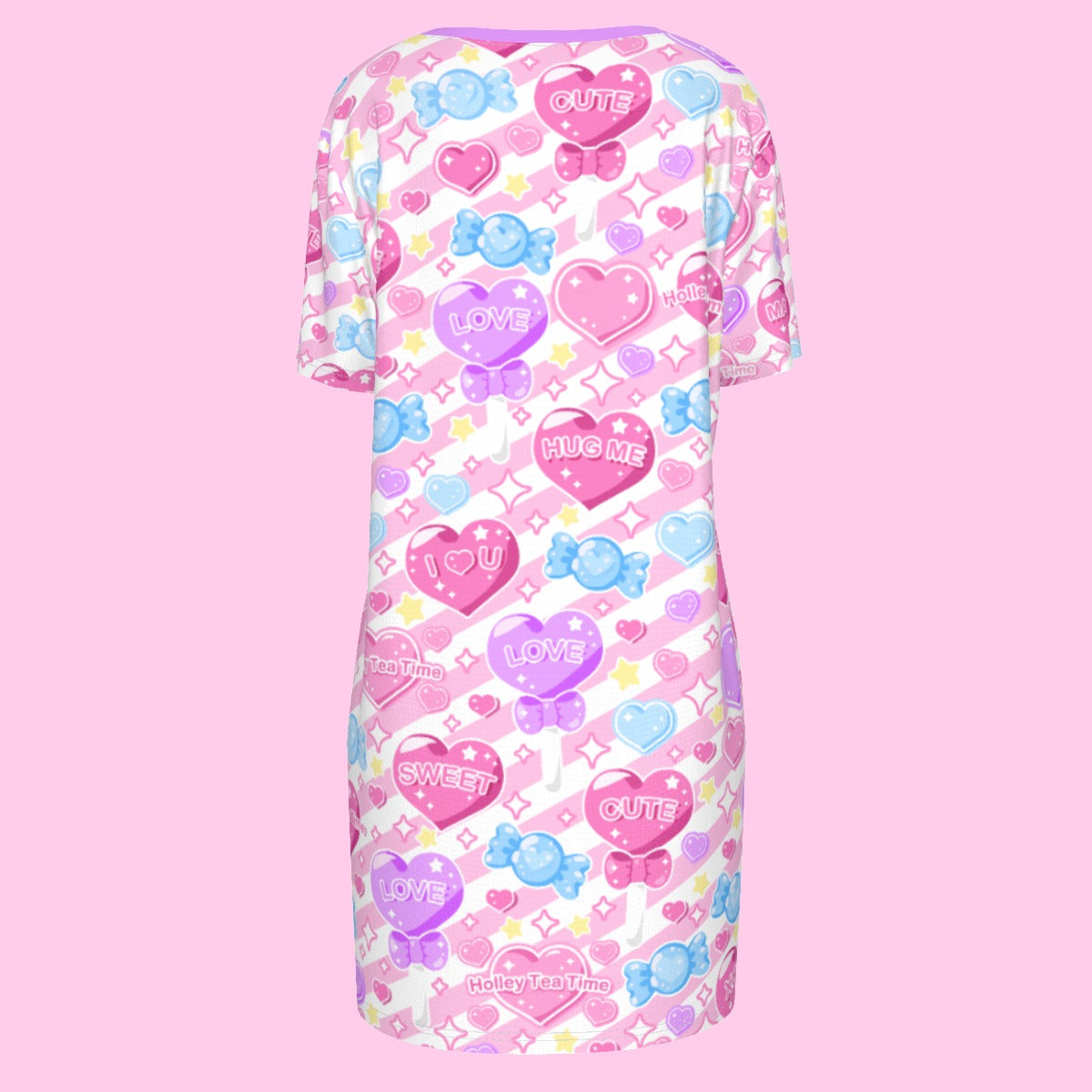 Candy Love Hearts (Colorful Cutie) Women's T-shirt Dress
