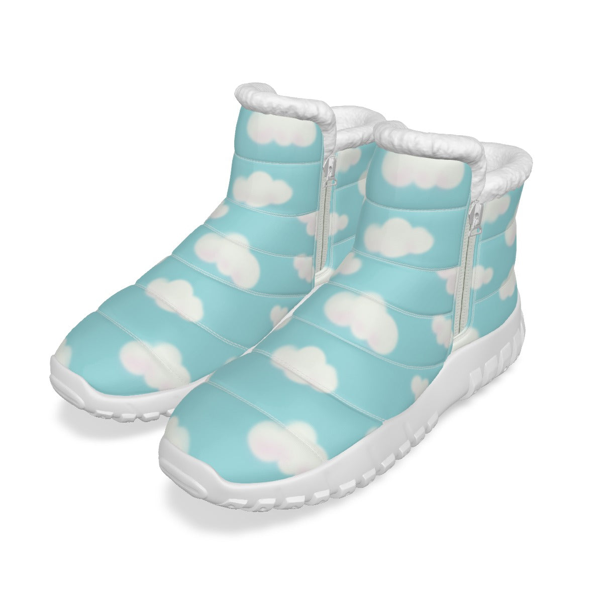 Dreamy Clouds Women's Zip-Up Winter Boots (Sky Blue)