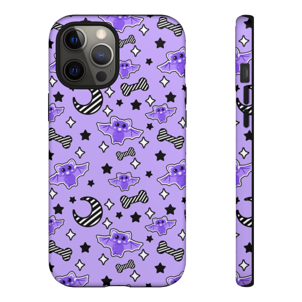 Magical Kawaii Spooky Bats Purple Tough Phone Case