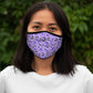 Magical kawaii spooky bats purple Fitted Polyester Face Mask