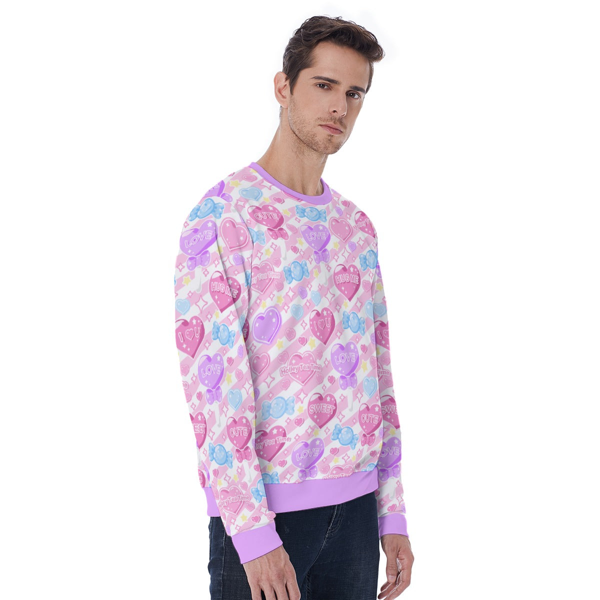 Candy Love Hearts (Colorful Cutie) Men's Sweatshirt
