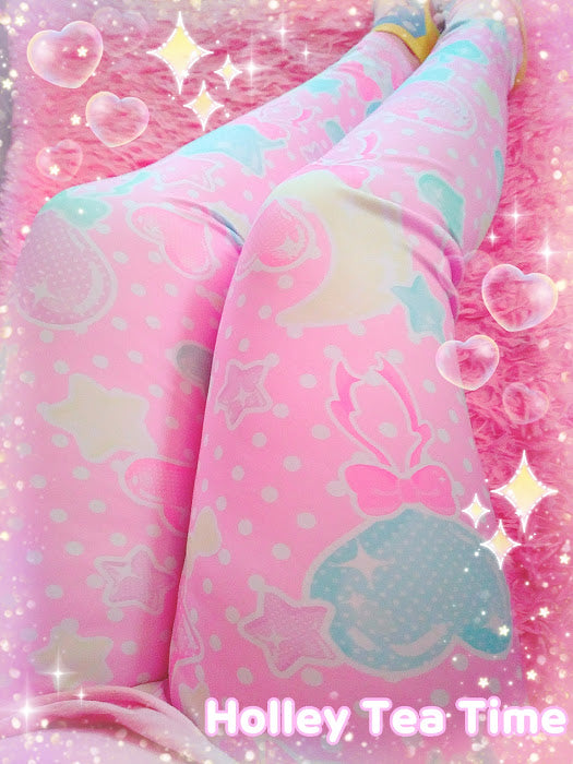 Pastel Party Pink Leggings [made to order]