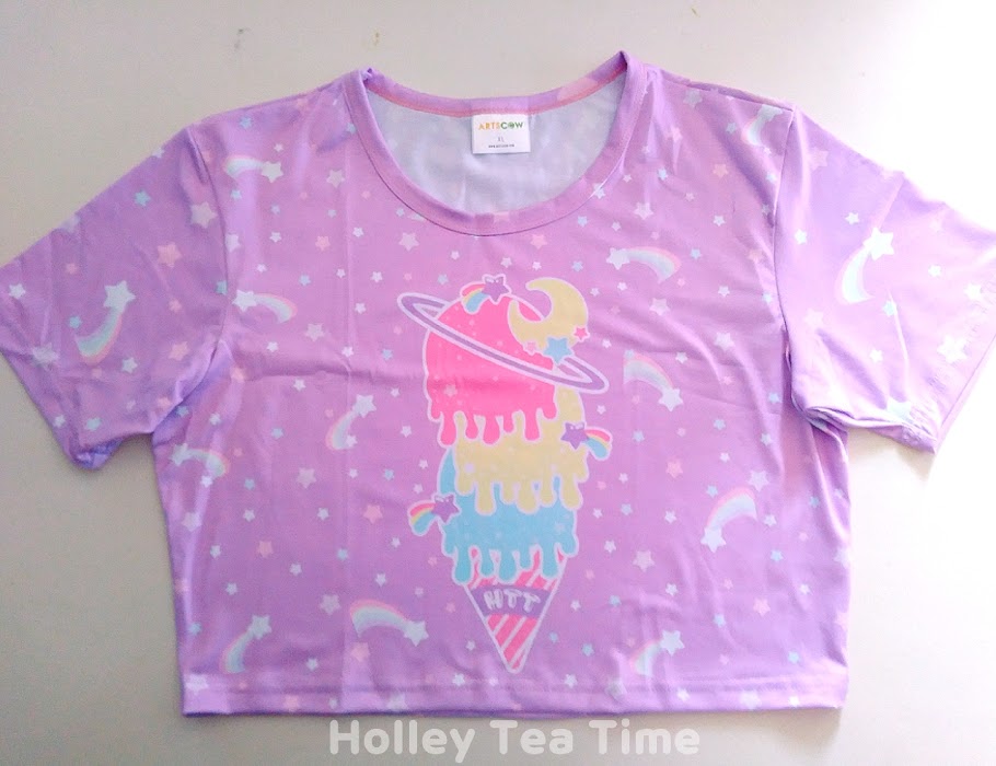Cosmic Ice Cream Purple Cotton Crop Top [made to order]