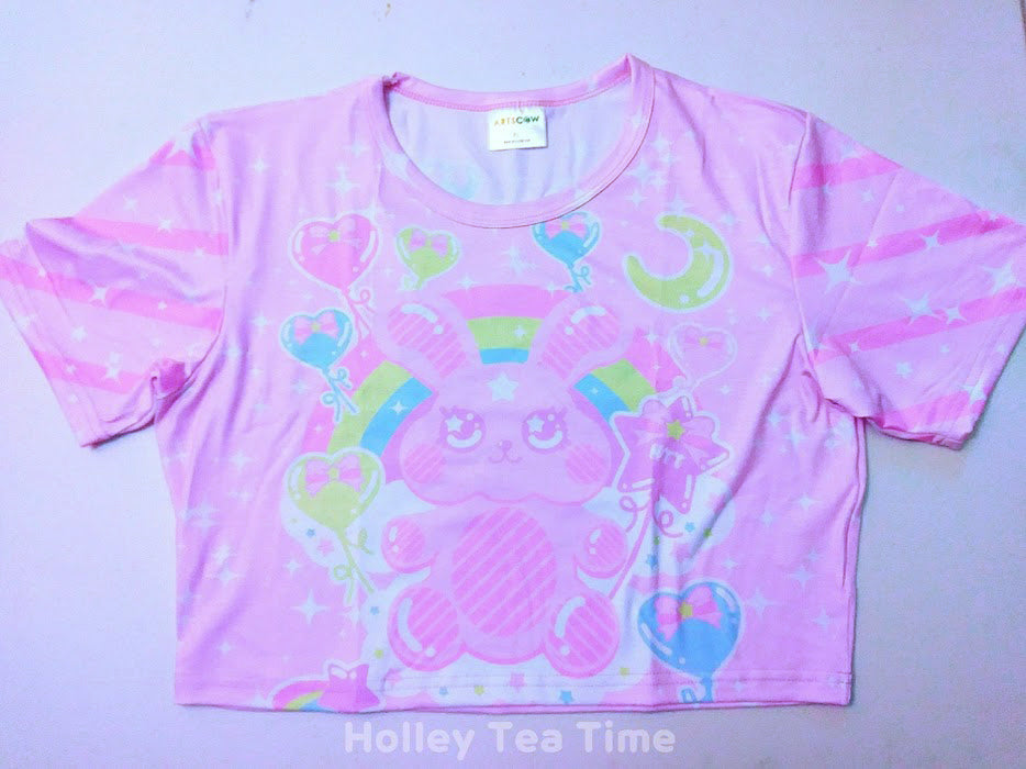 Bubblegum Bunny Pink Cotton Crop Top [made to order]