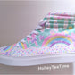 Rainbow Sweets Mint women's hi-top sneakers [made to order]