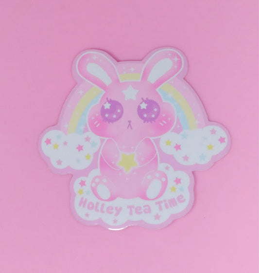 Wishing Bunny glossy vinyl sticker 3 inches