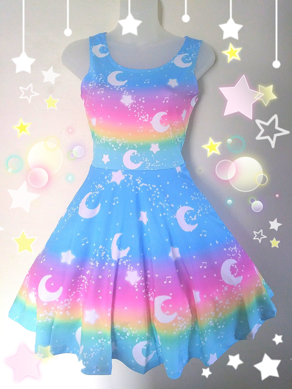 Magical Fairy Time Skater Dress - Rainbow Sunny Day [made to order]