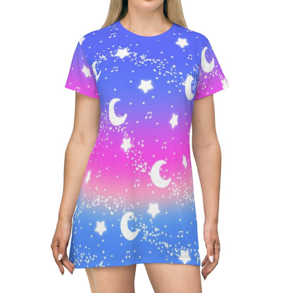 Magical Fairy Time (Rainbow Twilight) All Over Print T-Shirt Mini Dress