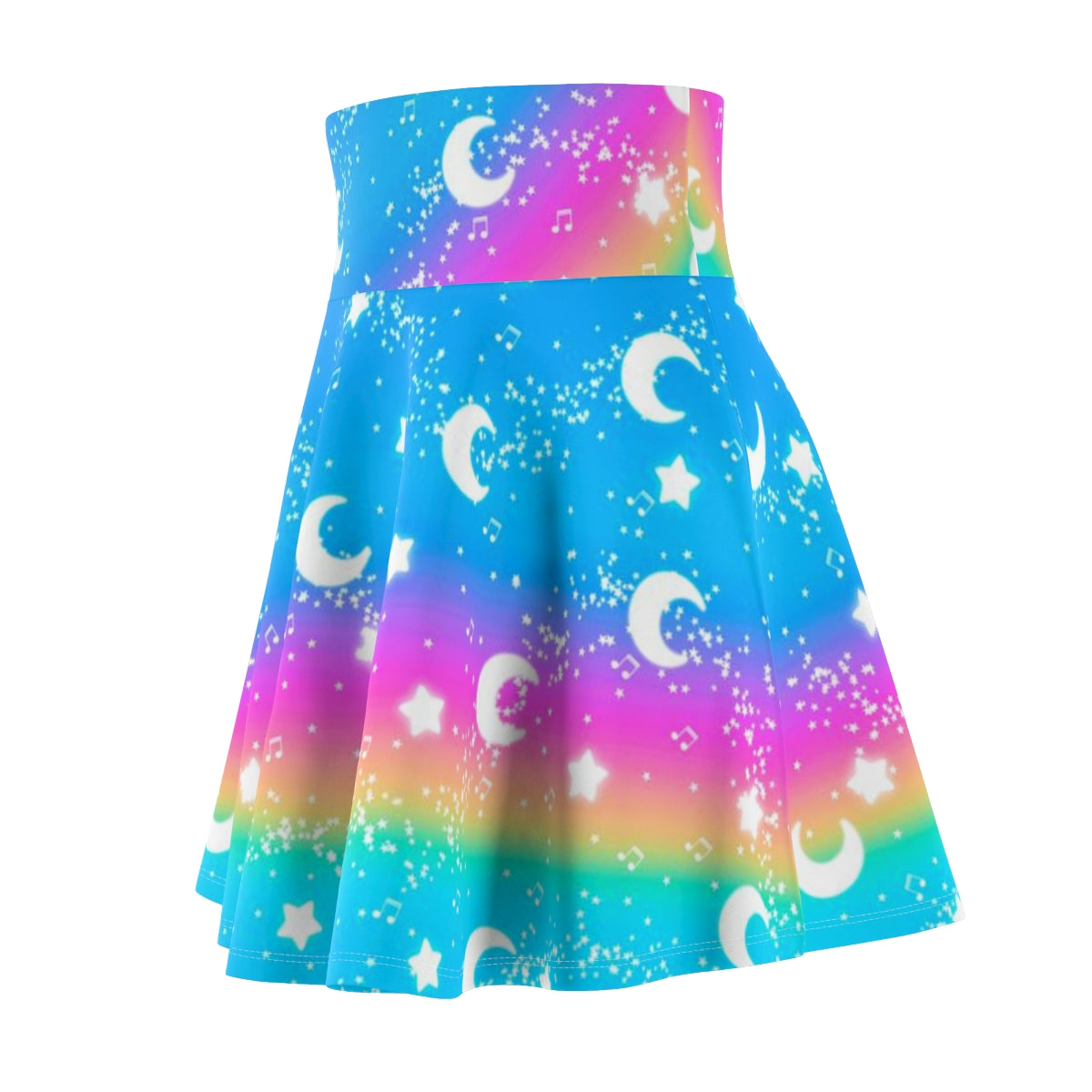 Magical Fairy Time (Rainbow Sunny Day) High Waist Skater Skirt