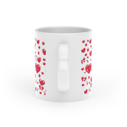 Sweet Feelings White Heart-Shaped Mug