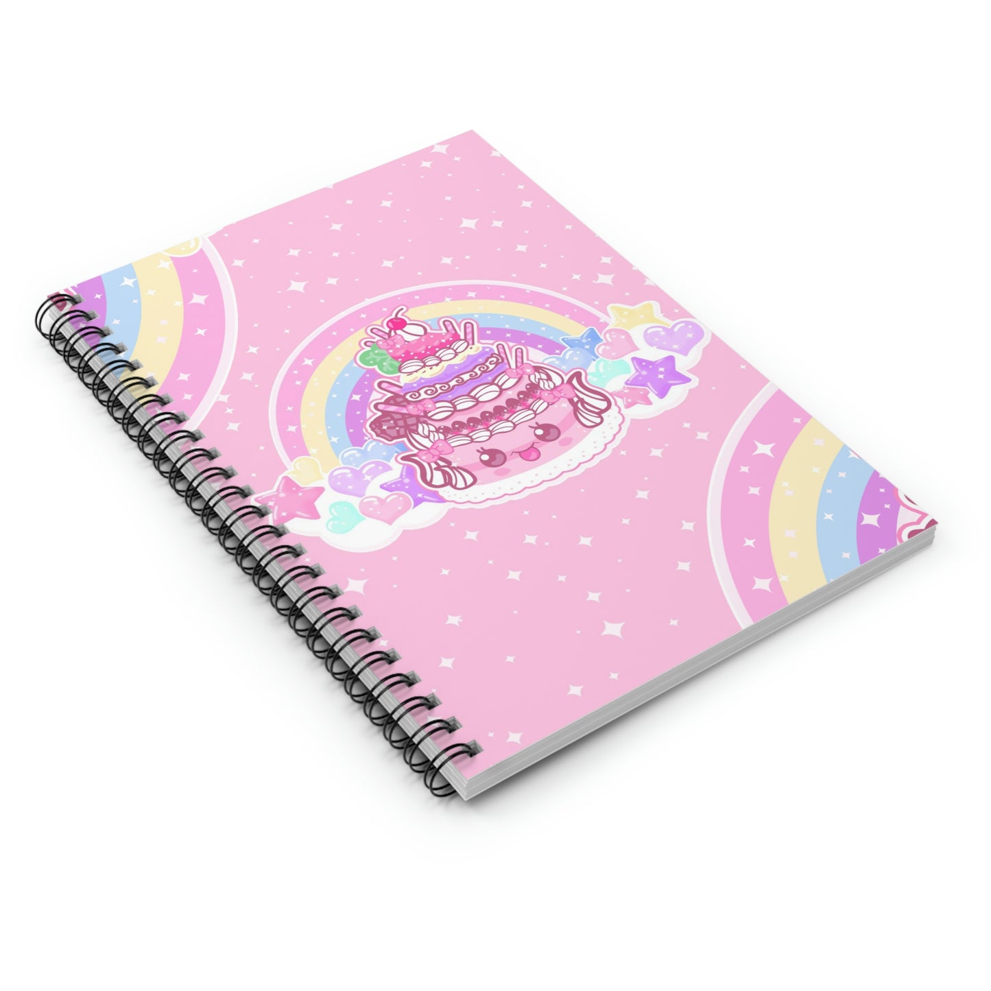 Kawaii Sparkle Cake Spiral Notebook - Ruled Line