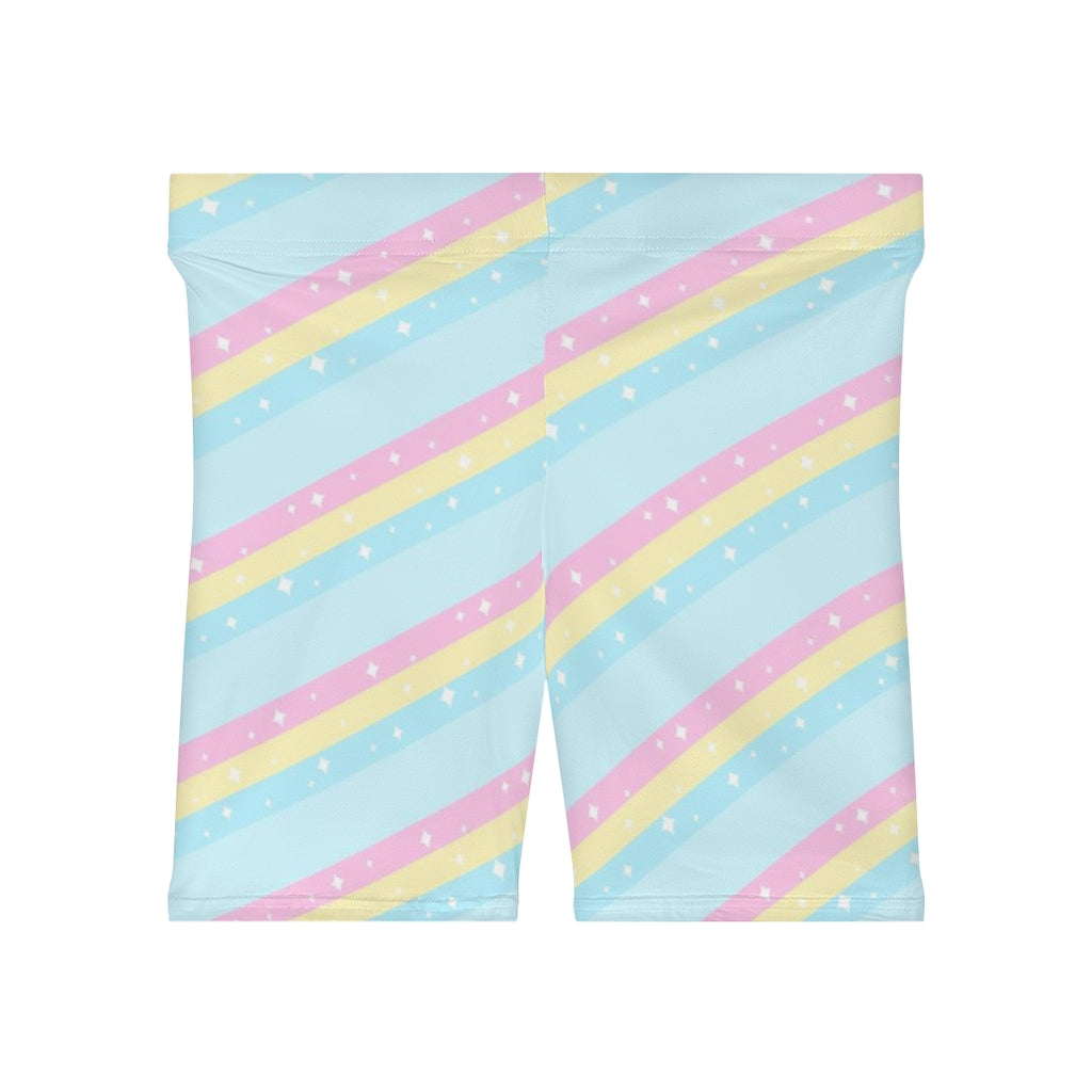 Teatime Fantasy Blue Rainbow Women's Biker Shorts