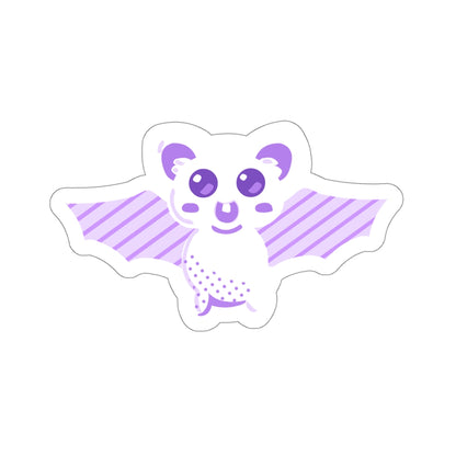 Kawaii chibi white bat kiss-cut sticker