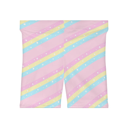 Teatime Fantasy Pink Rainbow Women's Biker Shorts