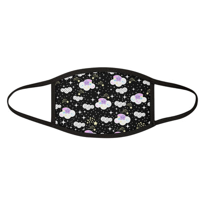 Shooting Star Clouds Black Mixed-Fabric Face Mask