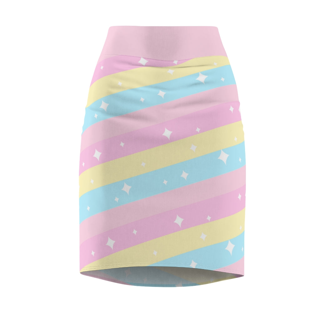 Teatime Fantasy Rainbow Women's Pencil Skirt