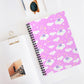 Shooting Star Clouds Pink Spiral Notebook - Ruled Line