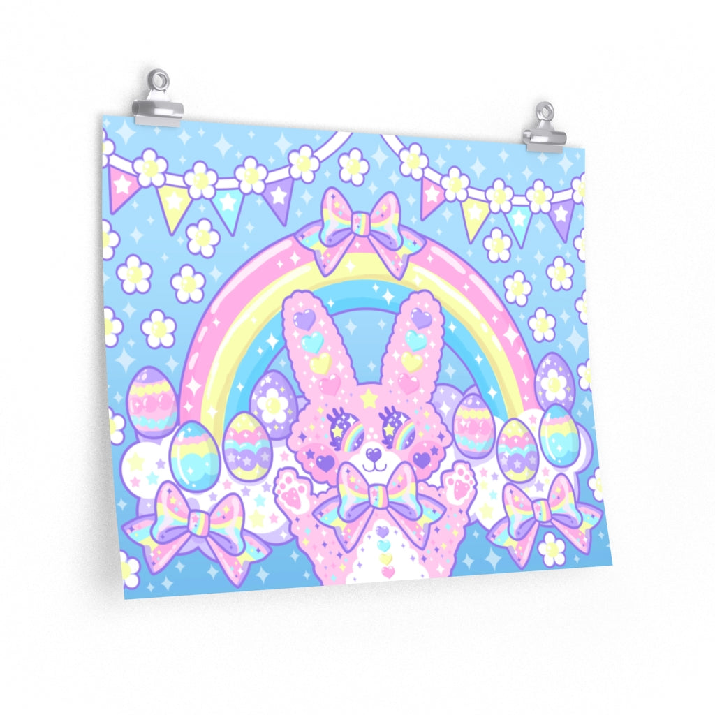 Magical Rainbow Easter Bunny - (20″ × 16″) Art Print Poster