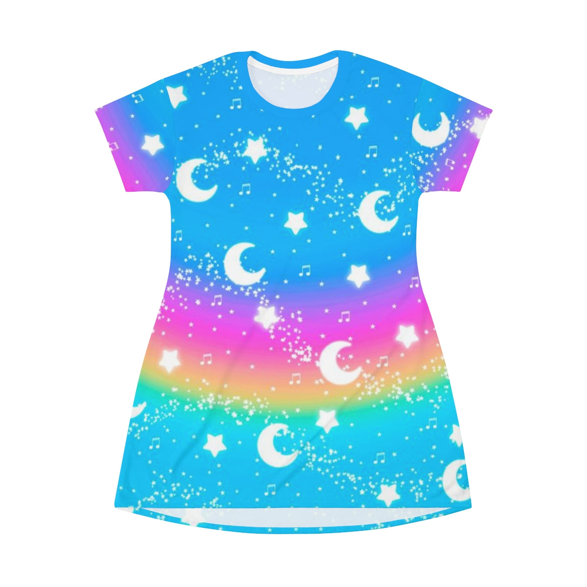 Magical Fairy Time (Rainbow Sunny Day) All Over Print T-Shirt Mini Dress